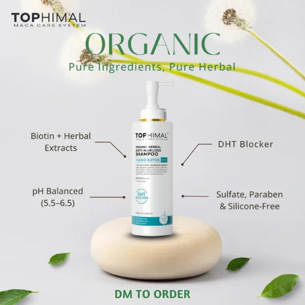 Tophimal Organic Hair Mask 100% Damage Repair Nano Botox Shampoo