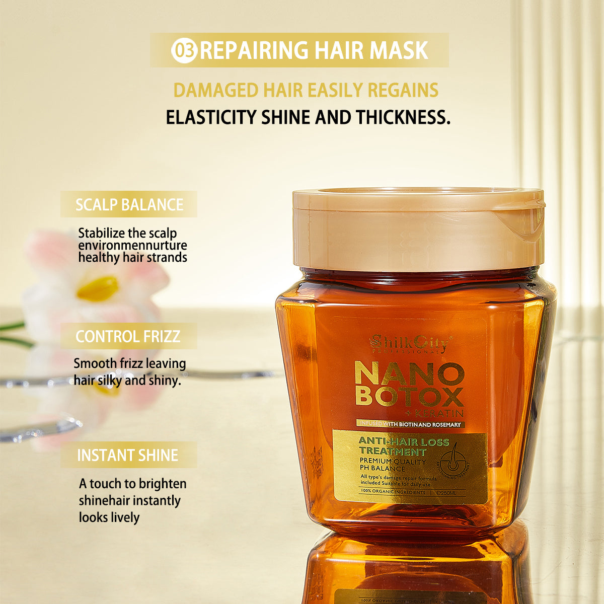 ShilkCity Nano Keratin Deep Repair Hair Mask – 250ml
